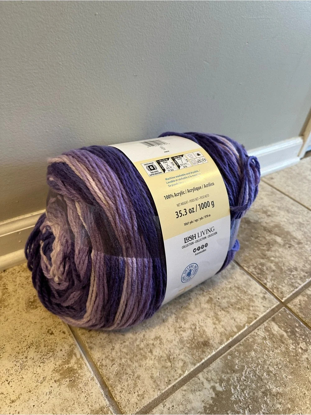 Caron Anniversary Cakes Grape Yarn 35.3 Oz. 1000g - Brand New